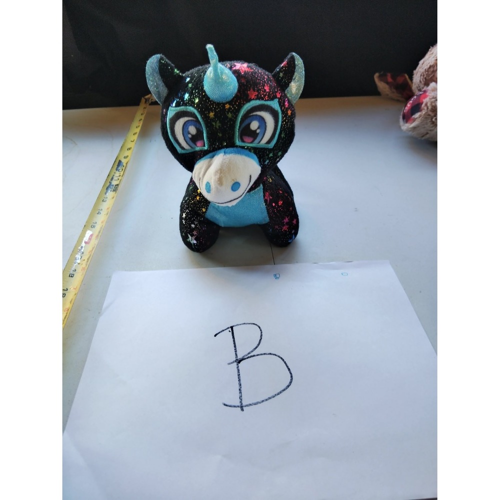 1GSMMIX54 Unicorn Plush Stuffed Animal Small Sparkle Star Print 9in